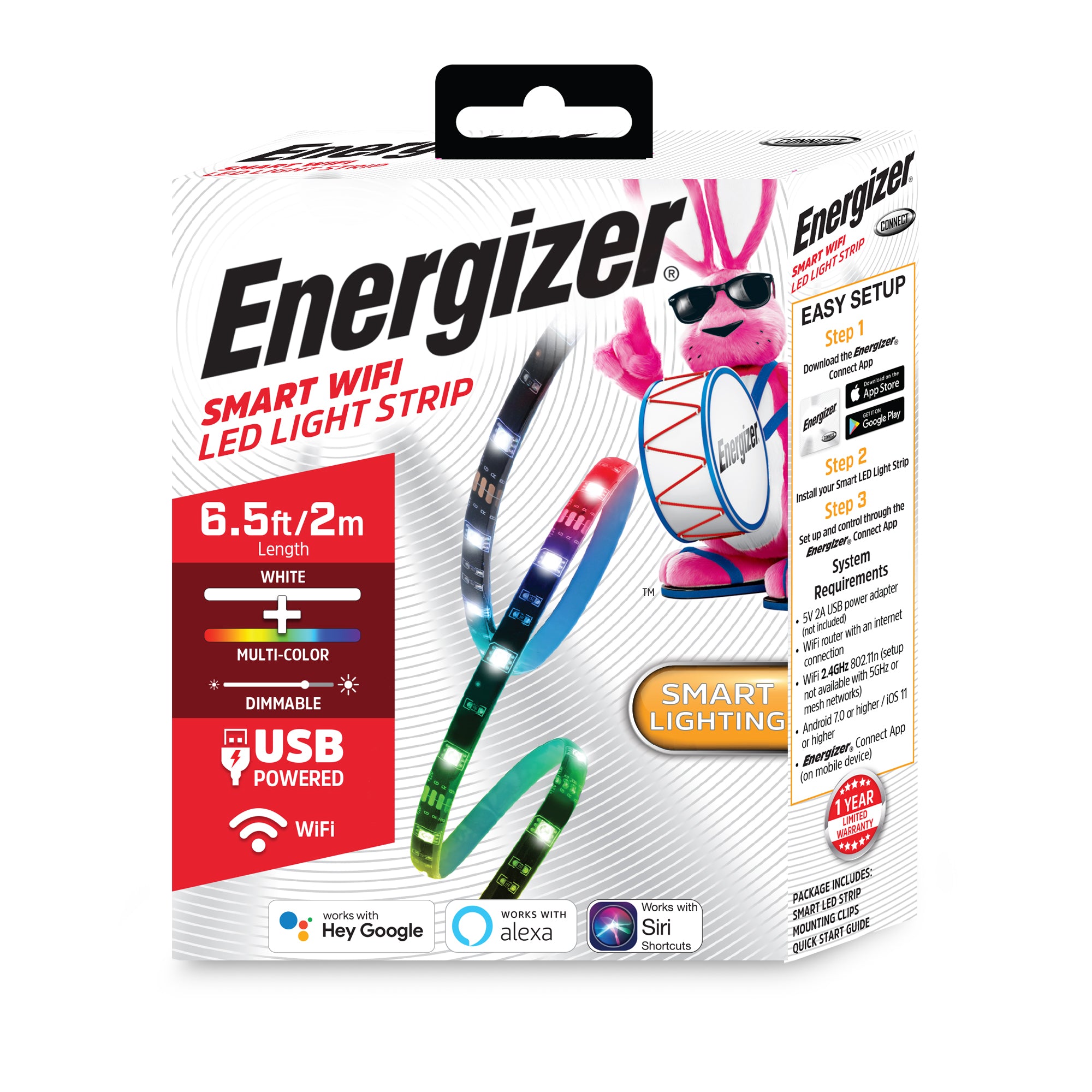 Energizer Smart Multi-Color & Multi-White Light - 2m/6ft