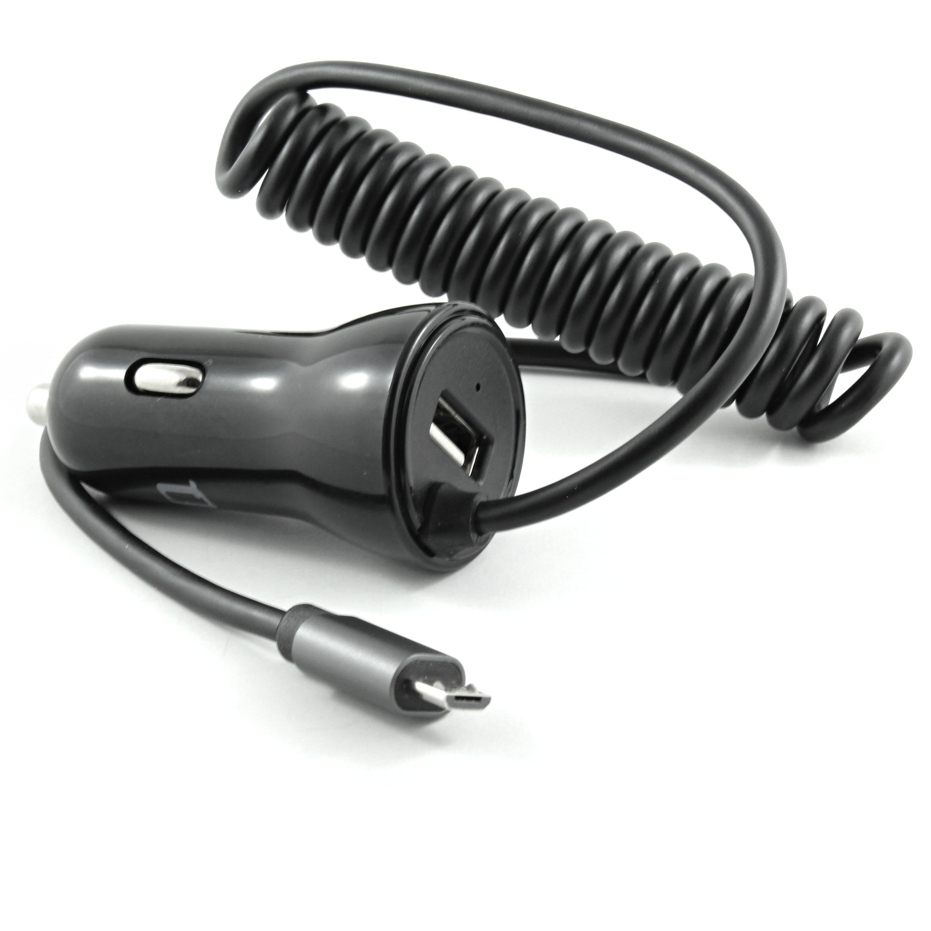iQ USB 4.8A Rapid Car Charger w/ Built-In Cable - 1.2m/4ft