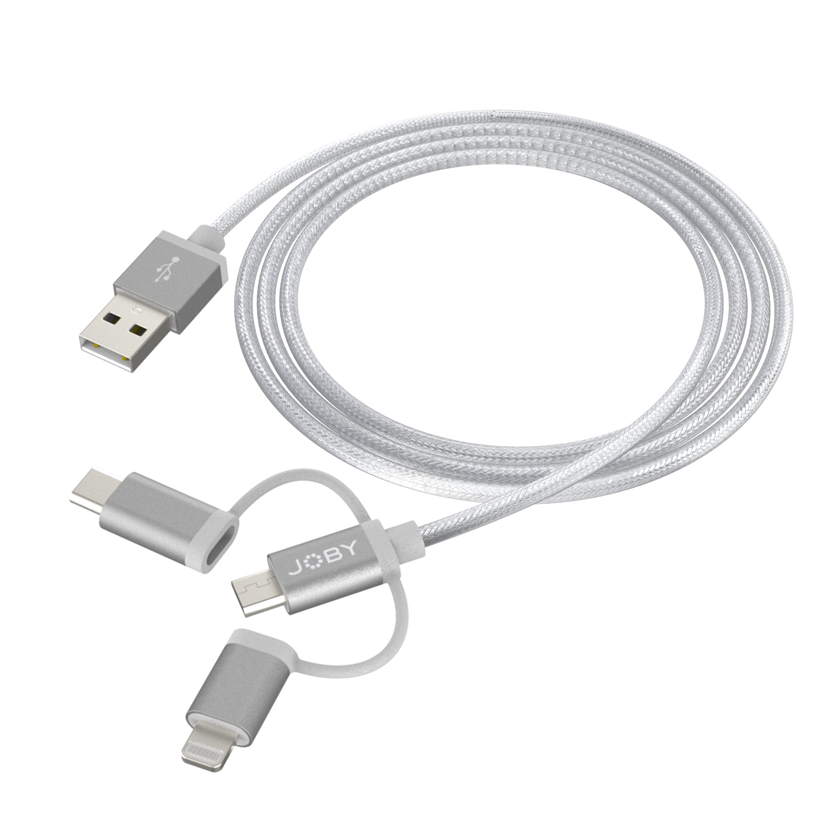 Joby Charge and Sync Cable 3-in-1 - Space Grey - 1.2m/4ft
