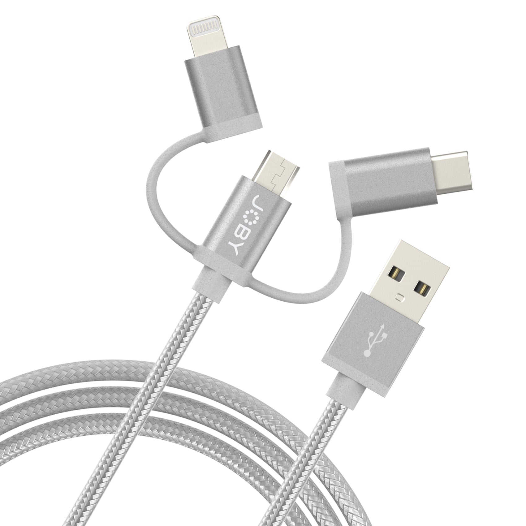 Joby Charge and Sync Cable 3-in-1 - Space Grey - 1.2m/4ft