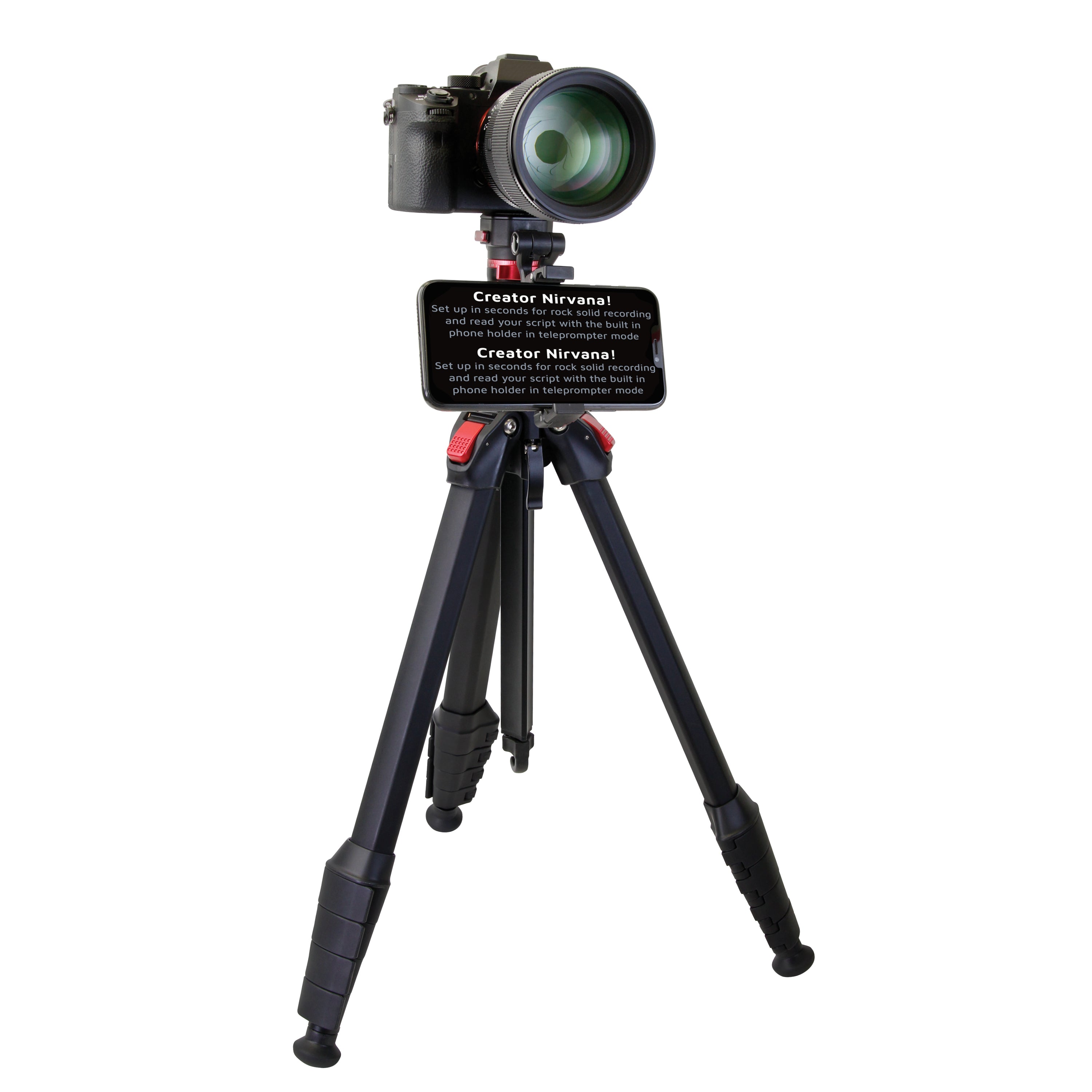 Optex Black Aluminum 5 Section Teleprompter Tripod