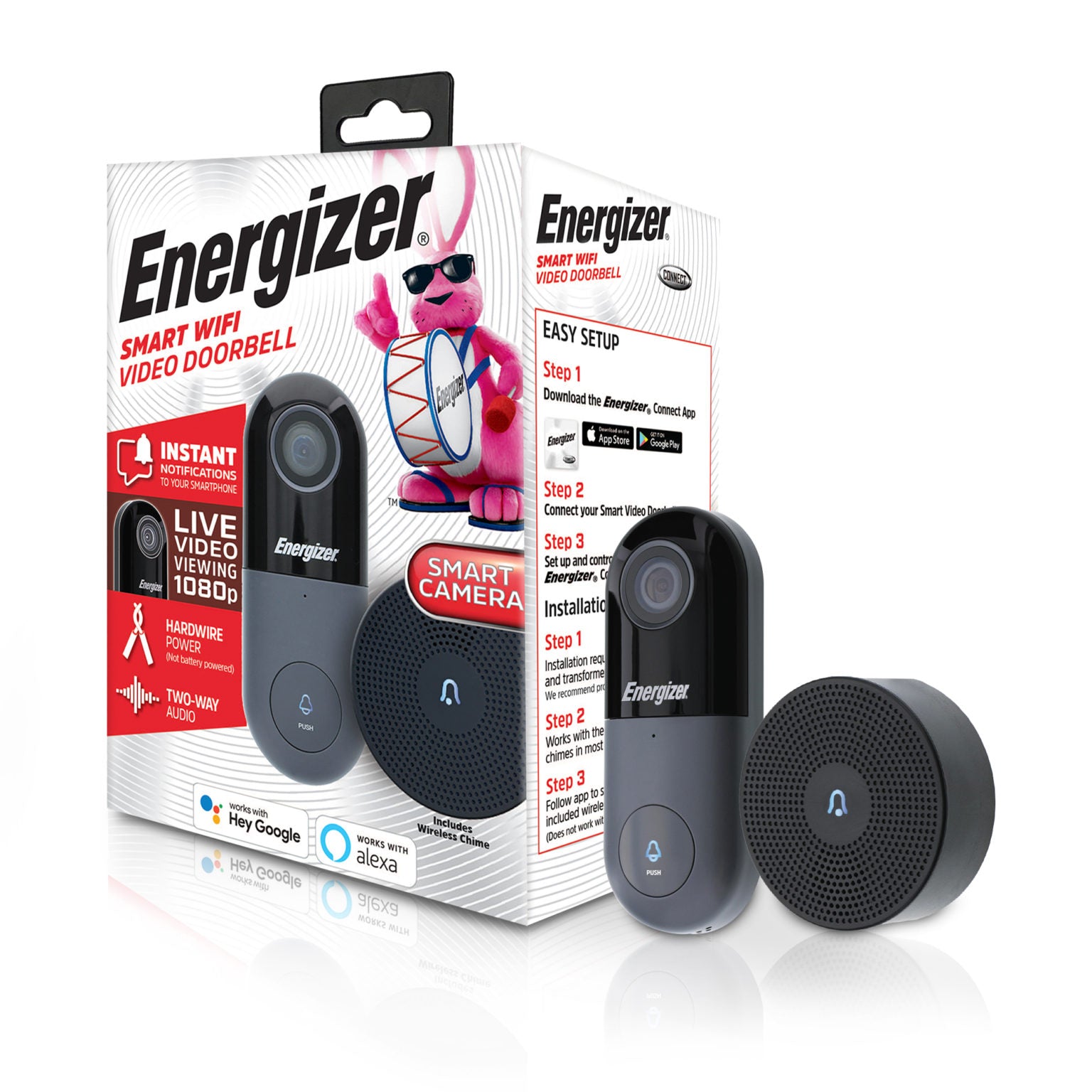Energizer Smart Video Doorbell wireless chime