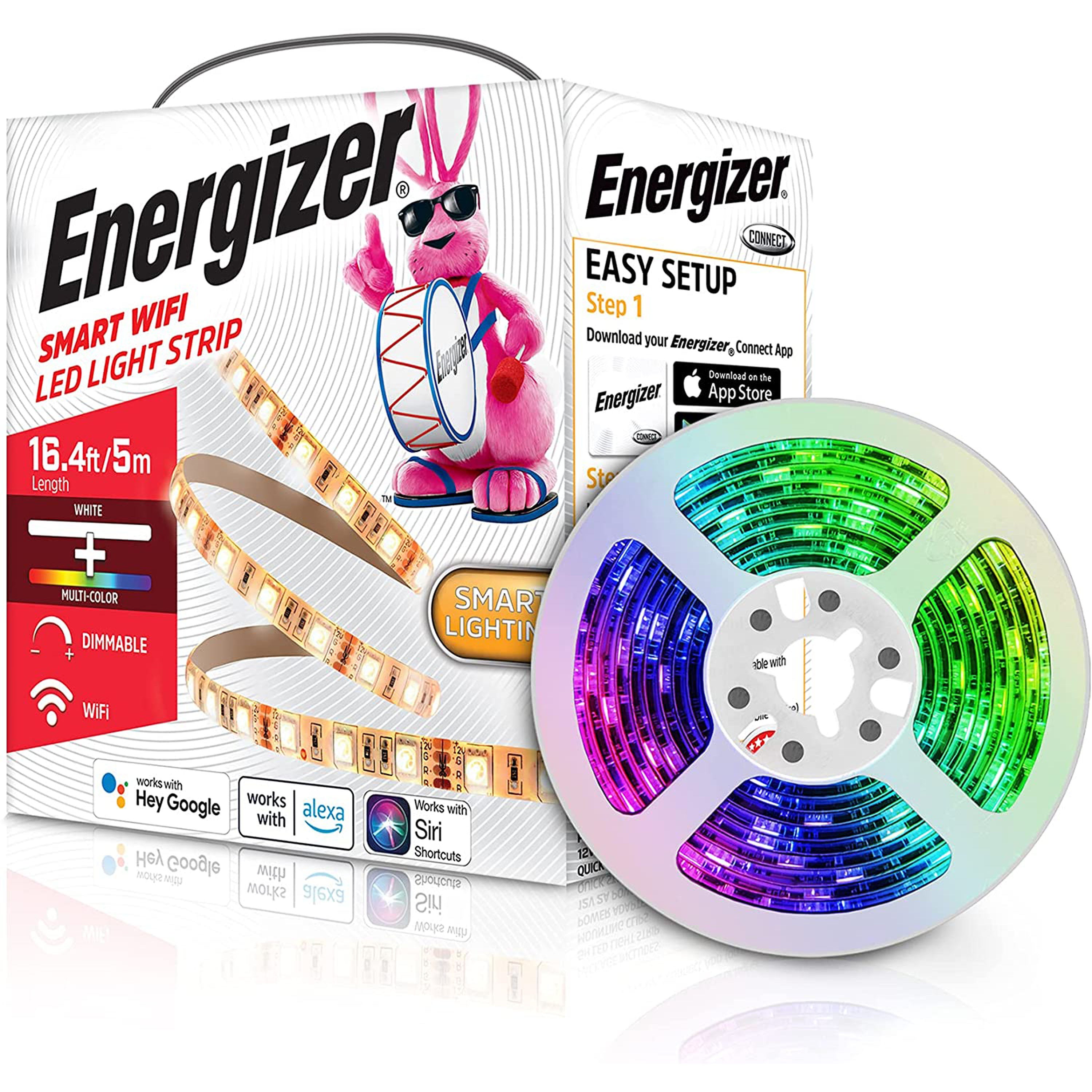 Energizer White & Mutli Color Wi-Fi  5M LED Strip