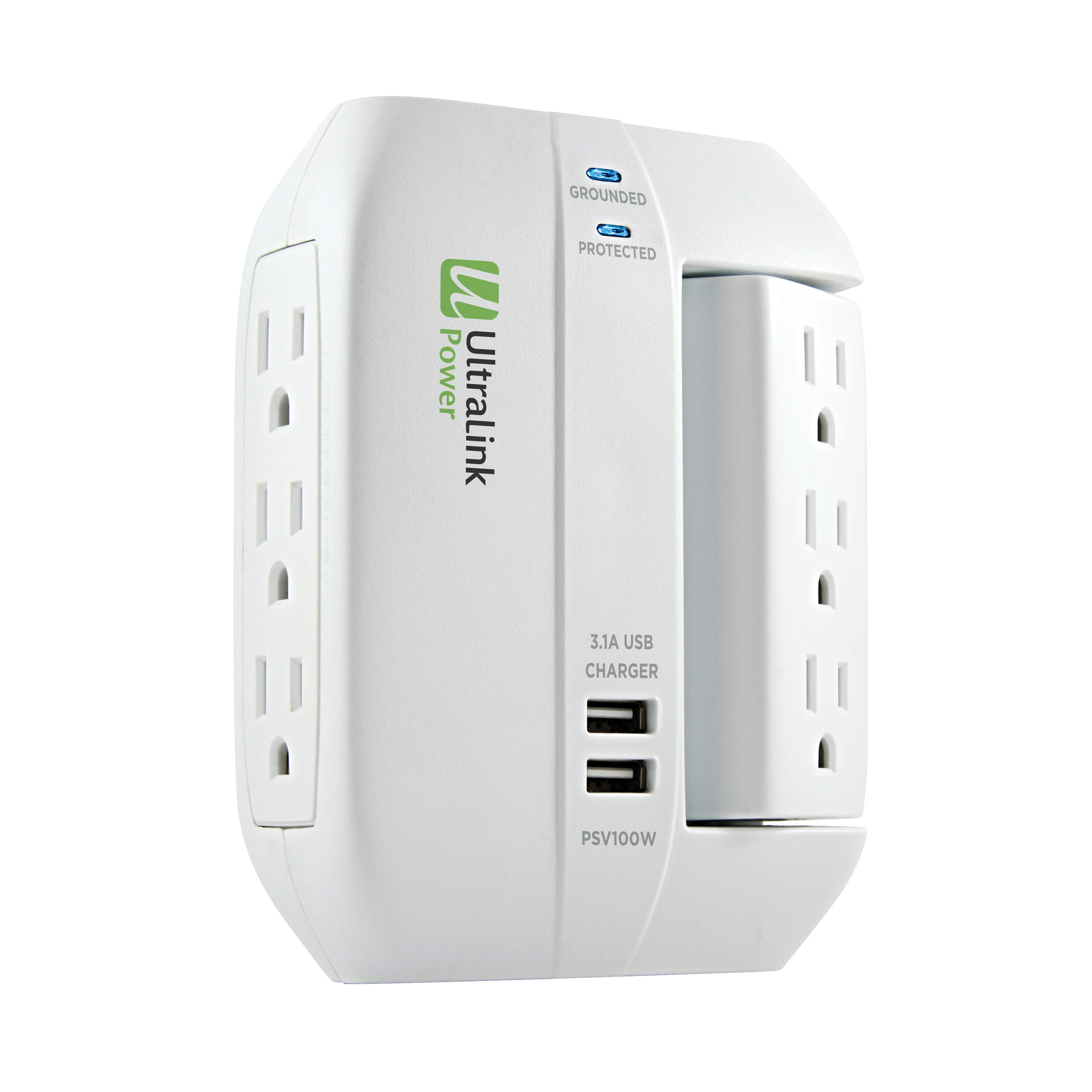 Ultralink Power: 6 Outlet 2 USB 3.1A Surge Protector