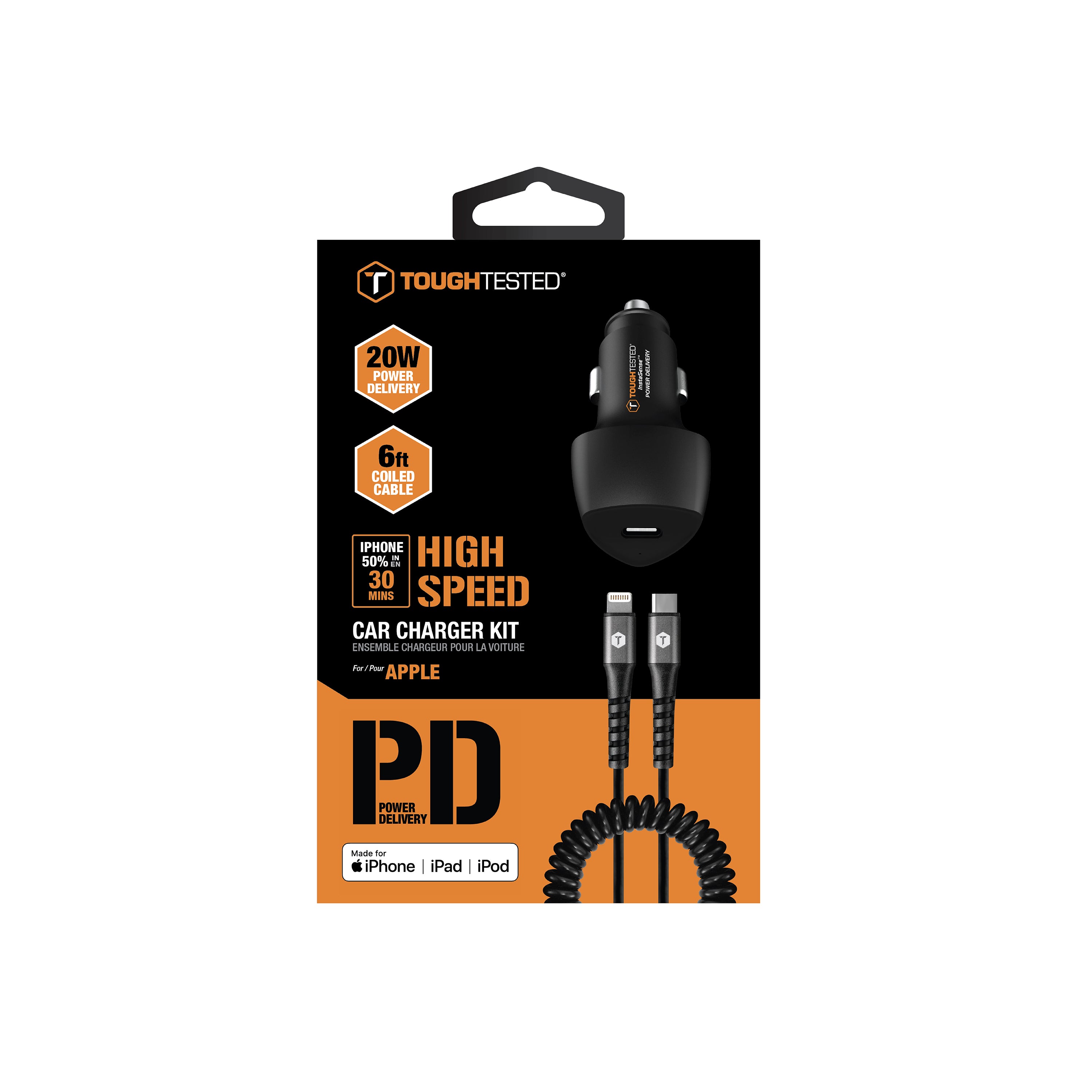 ToughTested 20w PD Apple Lightning Car Charging Kit