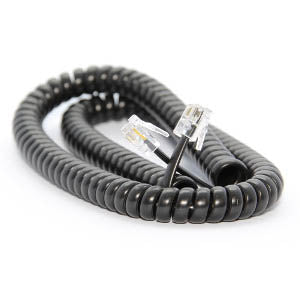 Ultralink Home Phone Coil Cord - Black - 3.6m/12ft