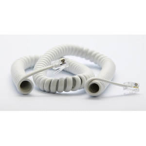 Ultralink Home Phone Coil Cord - White - 3.6m/12ft